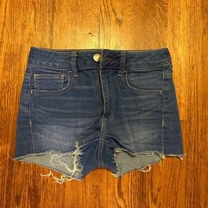 High waisted jean shorts